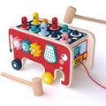 Jouet Montessori en bois à marteler en forme de bus animalier
